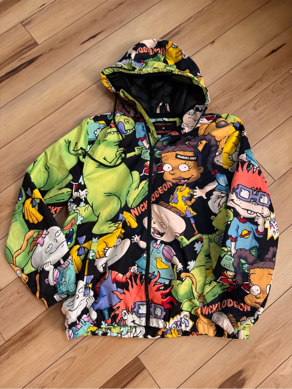 Members Only x Nickelodeon Rugrats AOP Windbreaker Jacket L